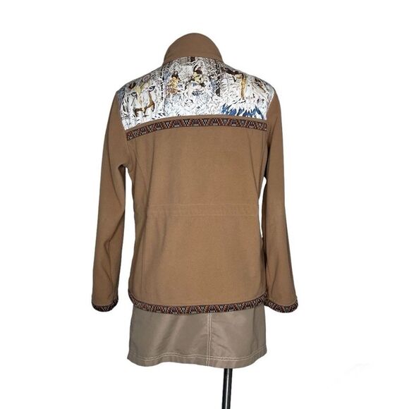 THE BRADFORD EXCHANGE Native American Print Beige Fleece Jacket Size Large - Picture 1 of 10